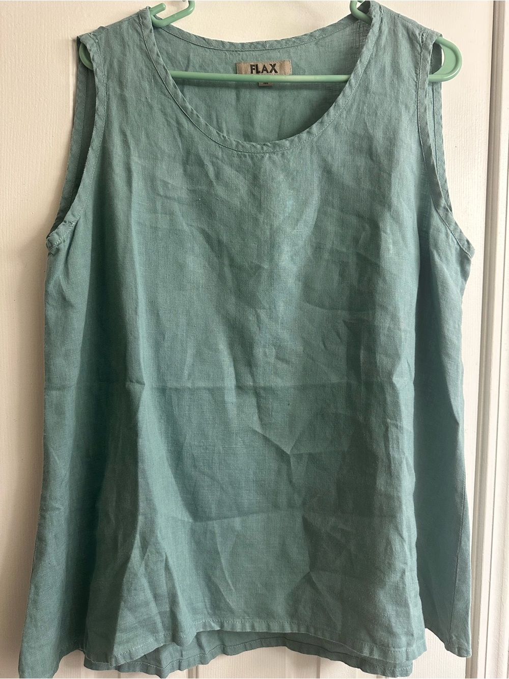 FLAX Linen Sleeveless Tank in Seafoam